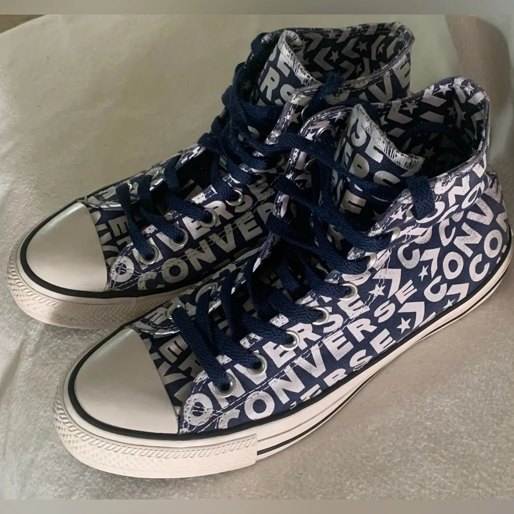 Converse Chuck Taylor All Star High Tops Logo Print 163952C Womens 9 Mens 7 - Picture 2 of 10